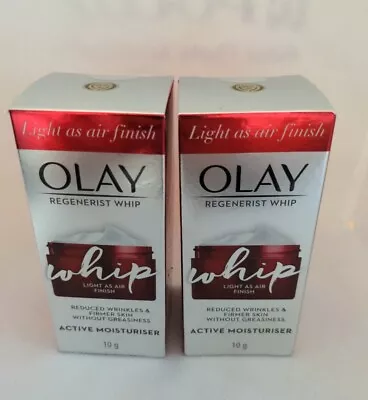 $22.95 • Buy 2x OLAY Regenerist Whip Active Moisturiser Reduced Wrinkles 10g 