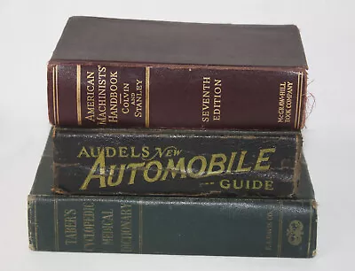 3 Books Audels New Automobile Guide Taber's Cyclopedic 6th Machinists Handbook • $19.99