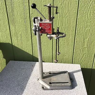 Vintage Dayton Drill Stand Press Model 2Z040 Fits 1/4  3/8  Drills USA Made • $49.99