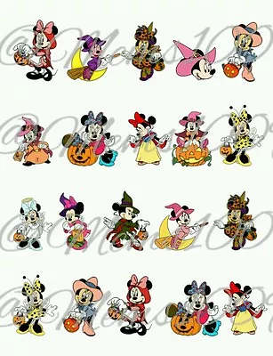 Mickey And Minnie Mouse Halloween Nail Decals (water Decals) Nail Decals.  • $3.99