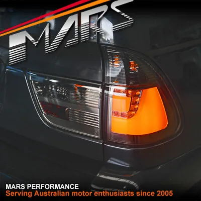 $270.53 • Buy Smoked Black 3D Stripe Bar LED Tail Lights For BMW X5 E53 00-03 Pre LCI