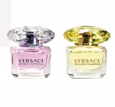 Versace MINI Bright Crystal + Yellow Diamond EDT Perfume Travel Size Gift Set • $34.95