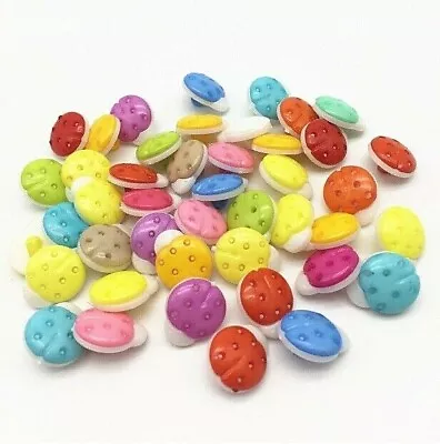 $4.55 • Buy Pkg Of 20 LADYBUG Plastic Shank Buttons 5/8  (15mm) Craft Scrapbook (2116)