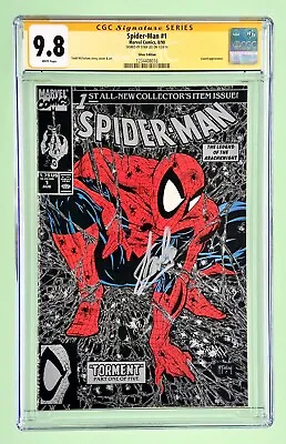 Spider-Man #1 (CGC 9.8) 1990 Silver Edition Todd McFarlane Signed By Stan Lee! • $1300