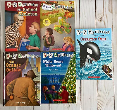 A To Z Mysteries + Calendar Mysteries Ron Roy Books Set Of 5 Kids Summer Reads • $14.95