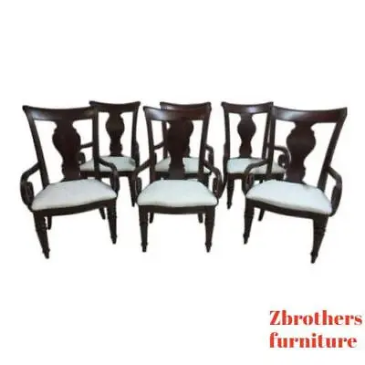 $1829 • Buy Set Of 6 Pennsylvania House Cherry Cortland Manor Regency Dining Room Arm Chairs