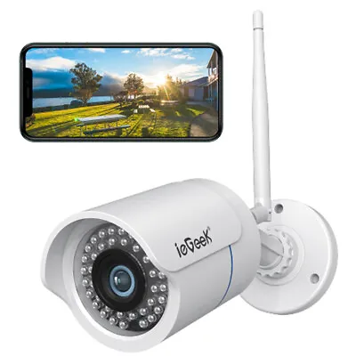 IeGeek Outdoor Wireless WiFi Security Camera 1080P Home Wired CCTV System UK • £32.99