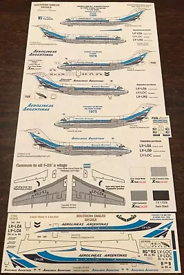 FOKKER F28 Mk4000 - Aerolineas Argentinas Delivery Scheme - 1/144 Decals • $16