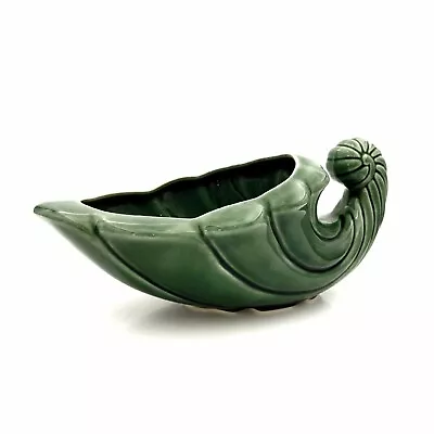 Vintage Green Ceramic Cornucopia Center Piece Planter • $13.99