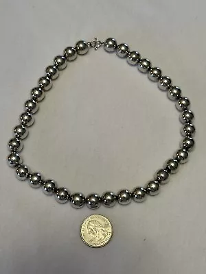 Vintage Navajo Sterling Silver Pearls Bead CHOKER Necklace 17  • $180
