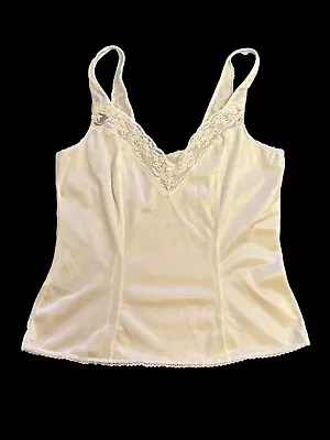 Vtg Esteem WOMEN'S CAMISOLE SLIP TOP LACE TRIM  SIZE M Cami Tank • $11.04