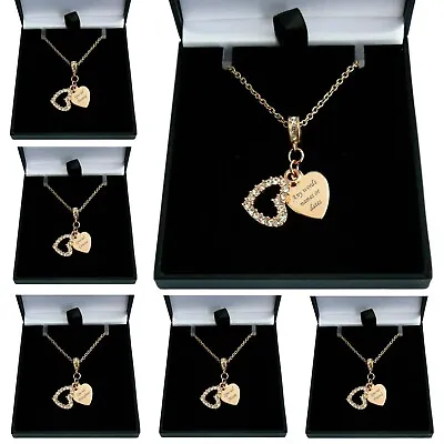 Rose Gold Necklace With Engraving Personalised Heart Pendant Gift Boxed • £24.99