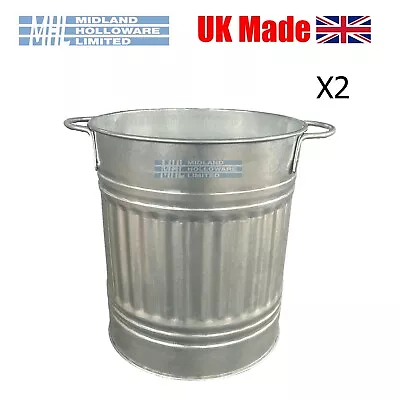Garden Planter Galvanised Steel Solid Handles Plant Pot UK MADE! (x2 Package) • £40