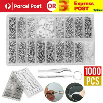 $15.99 • Buy 1000pcs Watch Repair Kit Screws Nut Screwdriver Glasses Sunglasses Tool Set