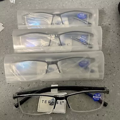 4Pairs Anti-Blue Light Reading Glasses +2.00 Spring Hinge Readers Unisex • $15