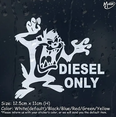 Diesel Only Car  Sticker Funny Reflective Cartoon Taz Decal For Bumper Panel • $5.99