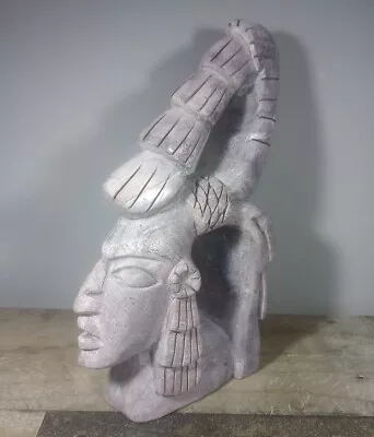 Vintage Aztec/Mayan Sculpture Hand Carved Stone Warrior Figure Statue Mexico  • $170