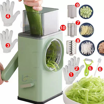 Kitchen Vegetable Foods Manual Rotary Drum Grater Chopper Slicer Fruit Cutter • $16.88