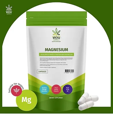 £5.99 • Buy Magnesium Citrate 600mg - High Strength Vegan Capsules PMS Fatigue Muscle Cramps