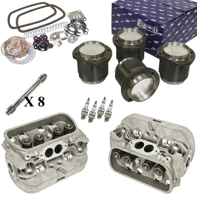 $859.95 • Buy 1600cc Air-cooled Vw Bug Engine Rebuild Kit, Top End Heads & Pistons