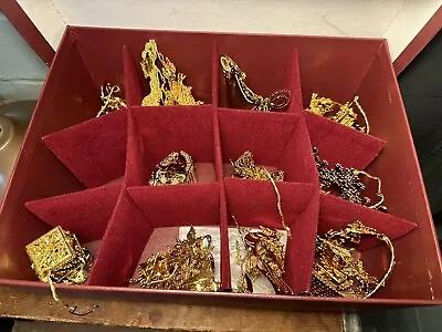 11 1999 Danbury Mint Gold Christmas Ornaments In Box • $68