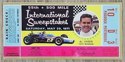 Vintage NASCAR Indy 500 1971 Ticket 5/29/1971 Indianapolis Motor Speedway Rare • $29.99