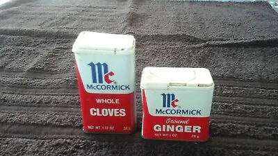 Vintage McCormick  Spice  Metal Tins Whole Cloves Tin & Ground Ginger Set Of 2 • $12.99