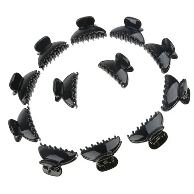 £6.35 • Buy 12pcs Black Hair Claw Clip Bulldog Durable Plastic Mini Hairpin Bangs Clips
