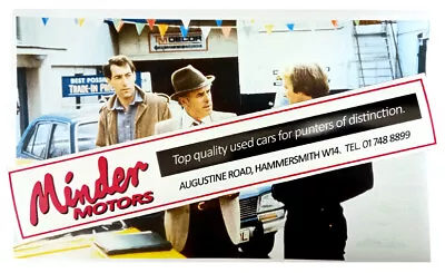 Minder Dealer Sticker - Ford Capri Mk1 MK2 Jaguar XJ6 Classic Car Fulham London • £3.71