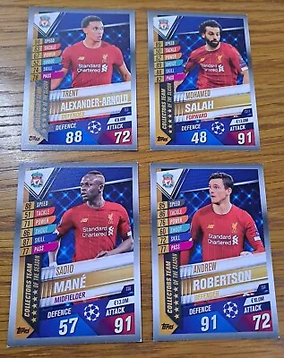 Topps MATCH ATTAX - Champions League - 4 X Liverpool FC - 19 / 20 - COLLECTORS • £3.25