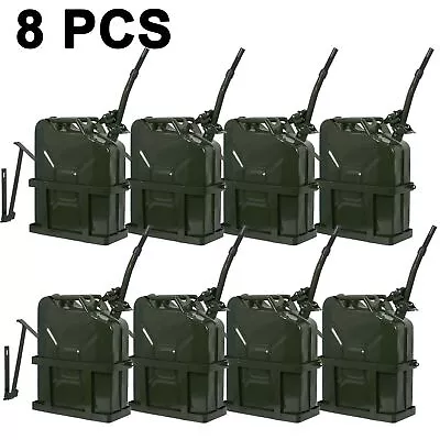 8X Sturdy Jerry Can With Holder 20L Liter 5 Gallons - Steel Tank Gasoline • $311.59