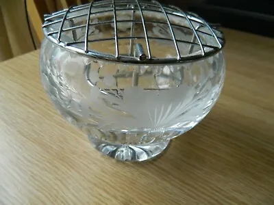 £20 • Buy Royal Brierley Glass Rose Bowl Beautiful Full Lead Crystal Vase Etch Decorated