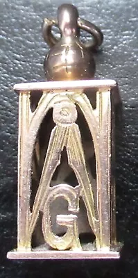 Unusual Rare 9ct 375 Hallmarked Yellow Gold Masonic Pendant • £245