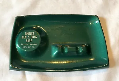 Vintage Advertising Enameled Metal Ashtray Smith's Men & Boys Shop Hamburg PA • $14.85