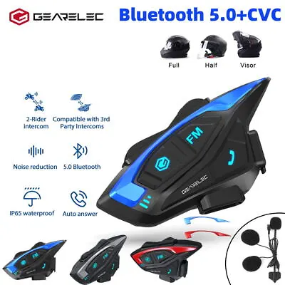 Motorcycle Helmet Headset Bluetooth5.1 2 Riders Group Communication System 1000m • $39.99