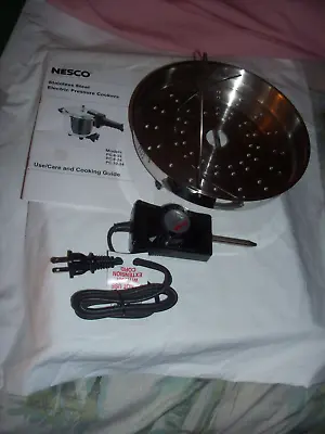 NEW NESCO 6 Qt. STAINLESS STEEL PRESSURE COOKER PC-6-22 RACK & POWER CORD ONLY • $8