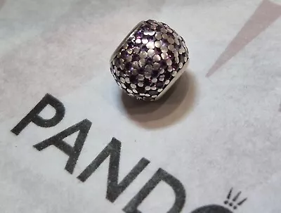 Authentic Pandora Pavé Lights Charm - Silver Fancy Pink Bead 791051CZS 5925 • £12