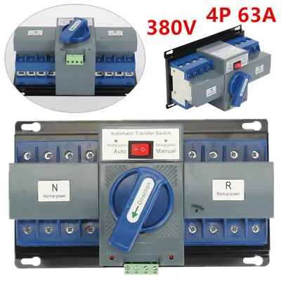 £26 • Buy 4P 63A Dual Power Automatic Transfer Switch Generator Changover Quick Switching