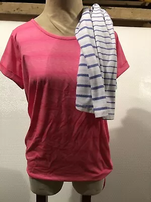 Made For Life Pink And Striped Tops Size M Lot Of 2 • $8