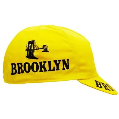 $21.95 • Buy Brooklyn Cycling Cap Cappellino Tour 1974 In Yellow Made In Italy By Headdy