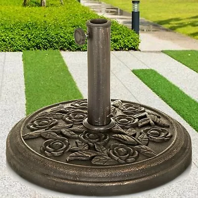 £14.95 • Buy Cast Iron Round Umbrella Parasol Base Stand Patio Outdoor Garden Heavy Duty 9kg