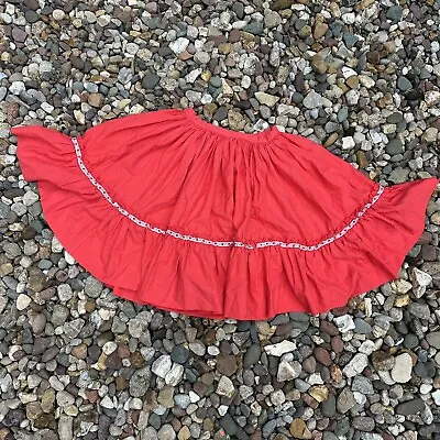 VTG FULL CIRCLE SWING SQUARE Dance Petticoat Slip W/ Red Hearts S • $39