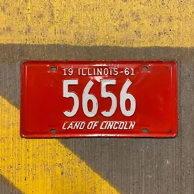 1961 Illinois License Plate 5656 Low Number Four Digit Auto Tag Garage Decor • $68.50