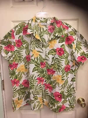 Women’s Victoria Jones 3XL Hawaiian Shirt Short Sleeve Flowers Boho Floral • $15