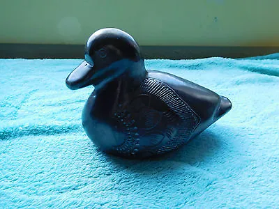 Vintage Black Pottery Duck~Un-Signed~ 5.5  X 3.5  ~Free Ship~ • $19