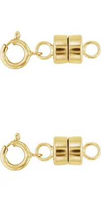2 - Each NEW SOLID 14k Yellow Gold Barrel Magnetic Converter Necklace Clasps • $79.98