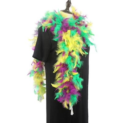 £6.18 • Buy Carnival Ostrich Feather Strip Trim Boa Fluffy Mardi Gras Costume Headress DIY