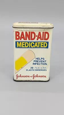 Vintage 1984 Band-Aid Brand Medicated Band Aid Tin Empty Collectible • $10