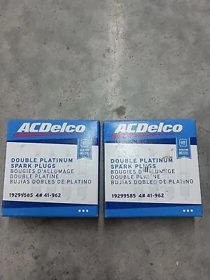 2 Pack 8 Genuine GM Double Platinum Spark Plugs 41-962 AC Delco 19299585 “NEW” • $67.43