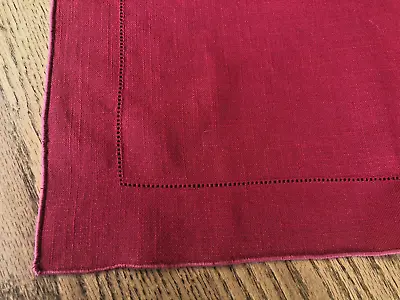 Vintage Vera Neuman Pretty Red Hemstitch Tablecloth 49  Square EUC • $24.87